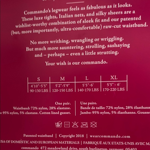 Eclipse Black Opaque Tights Medium NWT - Picture 4 of 4